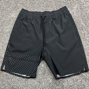 BYLT Premium Basics Coastal Boardshort Mens Medium Black Polka Dot Swim‎ Trunks